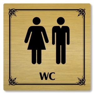 WC společné, 118x118mm, zlatá, Nebraska